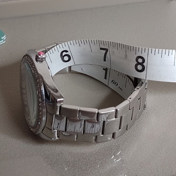 Untested Very Pretty Betsey Johnson Silver Tone And Pink Watch - Picture 9 of 10